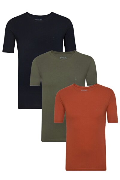 SÜVARİ Classics Basic Fit Pamuk Yuvarlak Yaka Tshirt 3lü Paket