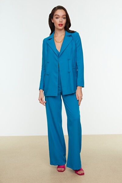 Trendyol Collection Saks duplasoros galléros kabát TPRAW22CE0427