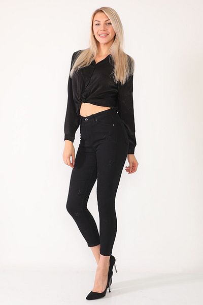 Trn JNS Pantaloni denim skinny negri Bony (SKYBLACK)