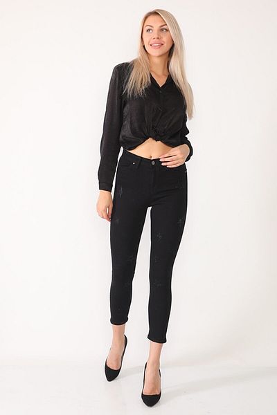Trn JNS Pantaloni denim skinny negri Bony (SKYBLACK)