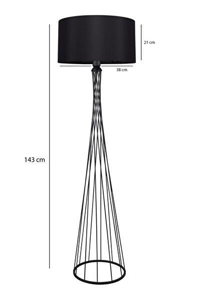 HOMİNG Dora Kumaş Başlıklı Lüx Metal Lambader