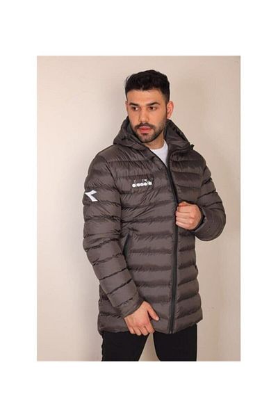 Diadora Ανδρικό μακρύ παλτό Anthracite Puffer - Roy Anarok
