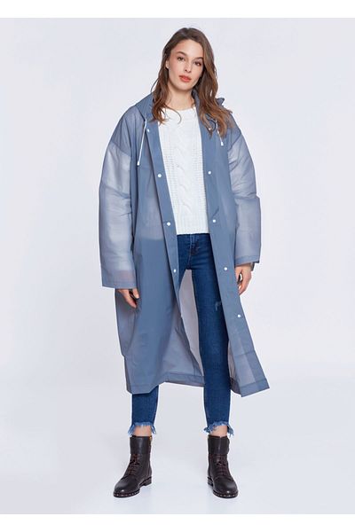 HEPİTOP Gray Raincoat Unisex Quality Eva Fabric Raincoat