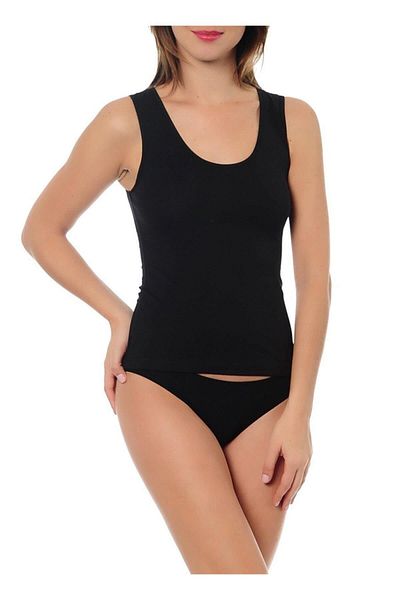 Cicikom Kom Women's White Basic Singlet Undershirt Lycra 6363