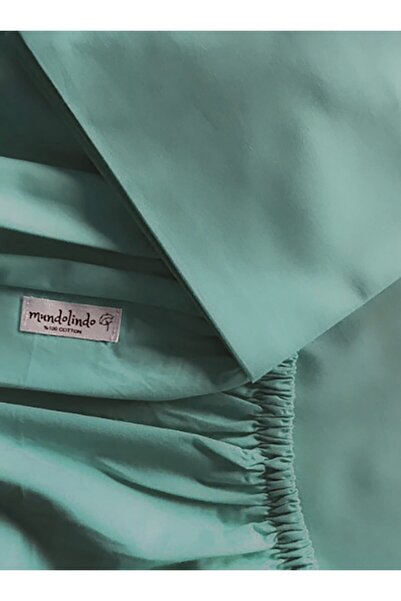 MundoLindo 100% Organic Cotton Large Size Single Elastic Sheet Set Mint