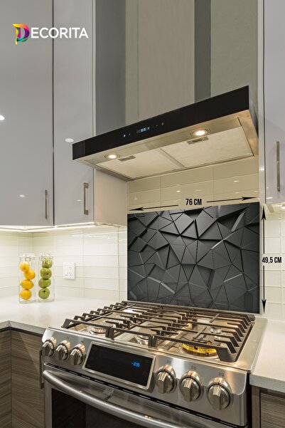 Decorita Antrasit Kristal | Cam Ocak Arkası Koruyucu   |  49,5cm x 76cm