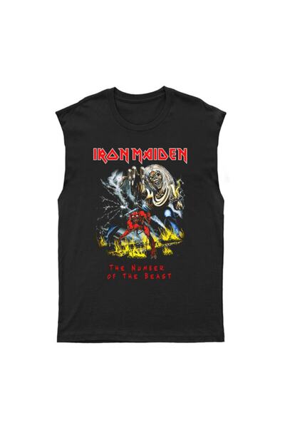 Adrift Iron Maiden - Iron Maiden Kesik Kol Tişört Kolsuz T-shirt Bkt5310