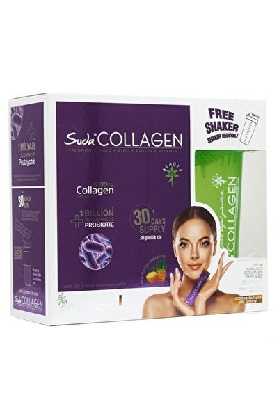 Suda Collagen مكمل غذائي بنكهة الأناناس بالكولاجين والبروبيوتيك في الماء 30 ×...