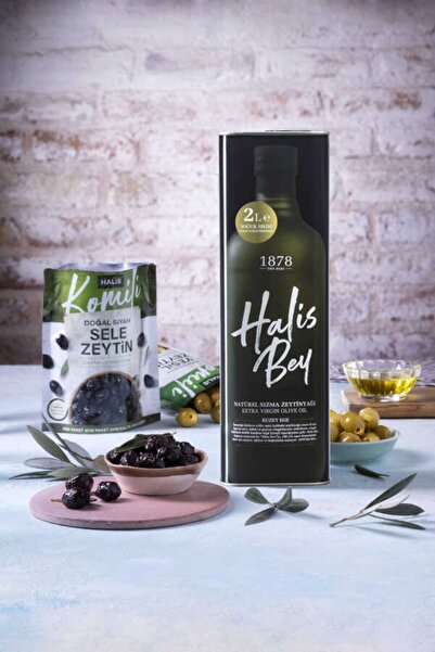 Halis Bey Premium Soğuk Sıkım Natürel Sızma Zeytinyağı 2 lt Teneke