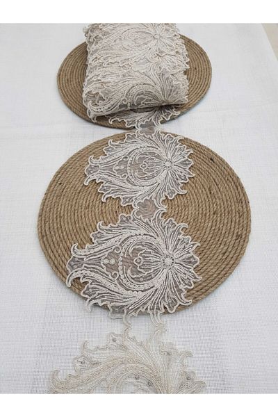 Esteks Dantel ve Tekstil Aksesuarları French Lace Guipure Cappuccino