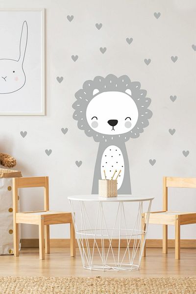 Piksel Grafik Αυτοκόλλητο τοίχου για παιδικό δωμάτιο Cute Lion
