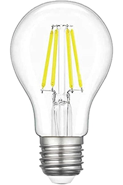 Heka A60 Filament Edison Tip Rustik E-27 Şeffaf Cam 6 W Led Ampul - Beyaz Işı...