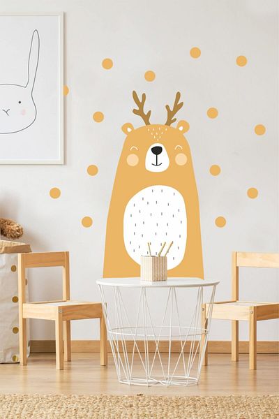 Piksel Grafik Cute Bear Kids Room Wall Sticker