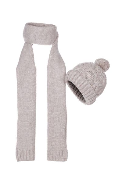 Fonem Unisex Net Scarf Beanie Double Set Fo 3600 Stone Color