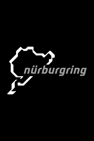MegaSticker Nürburgring Pist Oto Sticker, Araba Sticker Beyaz & Gri 15 Cm