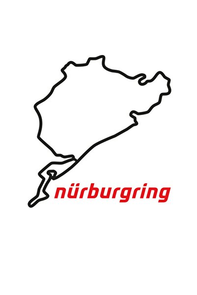 MegaSticker Nürburgring Full Track Auto Sticker, Car Sticker Black & Gray 13x...