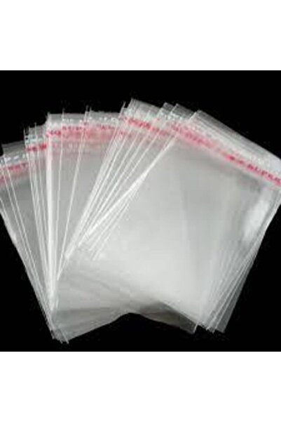 MTKardeşler 13 Cm X 17 Cm Şeffaf Bantlı Yapışkanlı Jelatin Poşet 100 Adet Çoc...