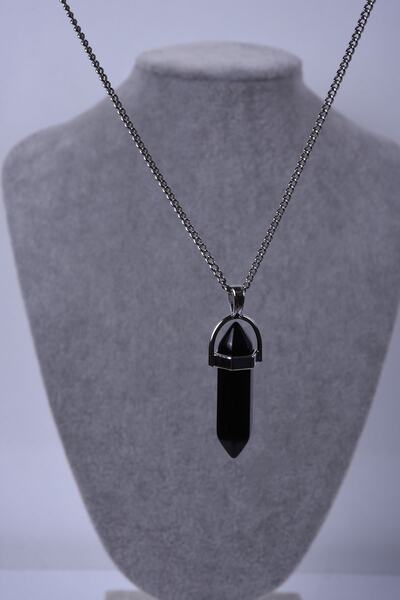 Taşmeran Kristal Kuvars-oniks Doğal Taş Çivi Çift Sevgili Kolyeleri Tky0229