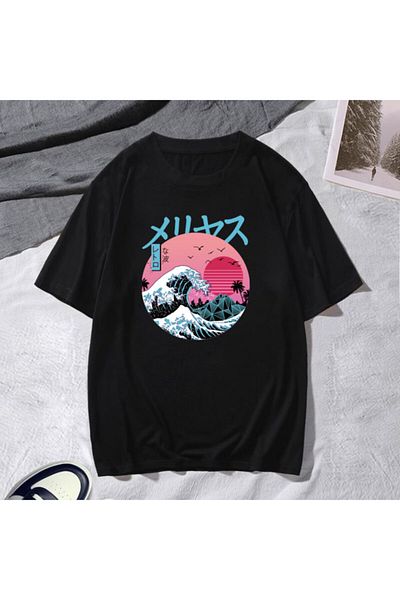 DEEPSENCE Unisex Oversize T-shirt Mayakazi Front Print Black