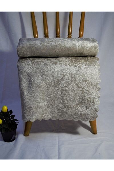 SDR HOME COLLECTİON Stone Color Velvet Sponge Non-Slip Base Sofa Cover