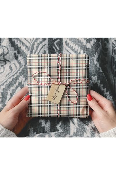HRS 50 X 70 Cm Plaid Striped Packaging Packing Paper (6 Pack)