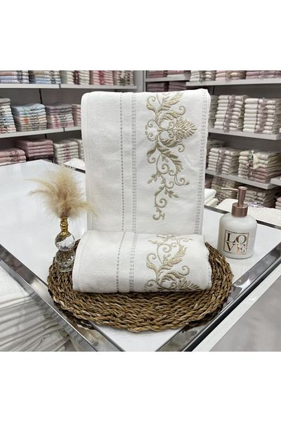 Özdilek Seda Glitter Embroidered 50*90 Towel 2 Pieces