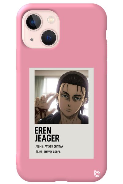 WANNA PROTECT iPhone 13 Pink Premium Velvet Attack on Titan Patterned Silicon...