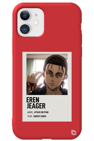 WANNA PROTECT iPhone 11 Red Premium Velvet Attack on Titan Patterned Silicone...