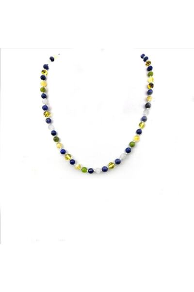 OSMANLI DOĞAL TAŞ قلادة ترويد من الحجر الطبيعي المعتمد - السيلينيت - سيترين - سوداليت - اليشم - العنبر - اللابيس