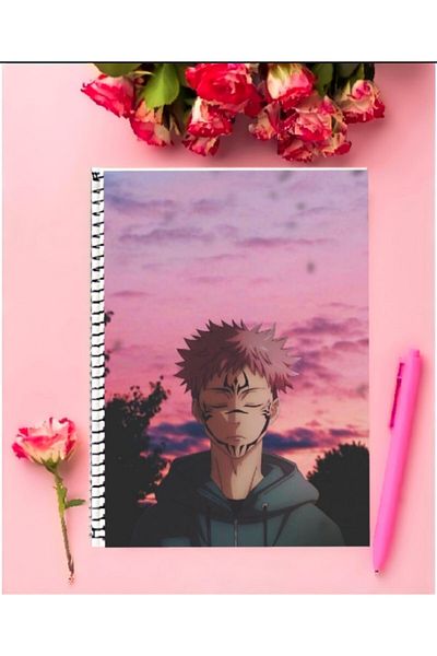 detayminant Ryomen Sukuna Anime Notebook 1 Piece Special Design A4 Size 21*29 Cm Wired Lined Notebook