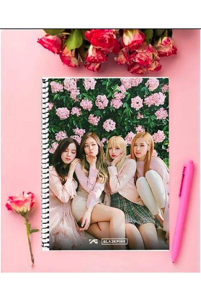detayminant Black Pink Notebook 1 Piece Special Design A4 Size Wired Striped Notebook 21*29 Cm