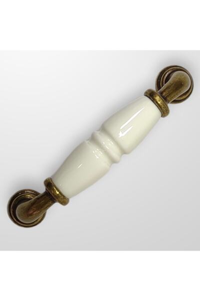 Umut Düz Beyaz Antik 96 Mm Mobilya Porselen Kulp