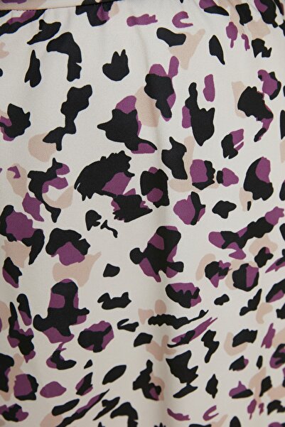 Trendyol Modest Leopárd mintás krémszínű búvár szoknya - Tctaw22ee0001