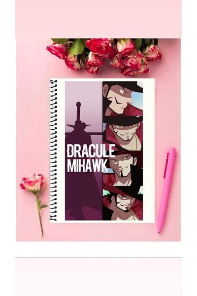 AYAŞLI KIRTASİYE Dracule Mihawk Anime Notebook 1 Piece Special Design A4 Size Wired Checkered Notebook 21*29 Cm