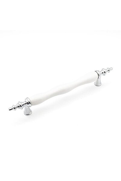 Lider Beyaz Krom 128 Mm Düz Mobilya Polimer Kulp