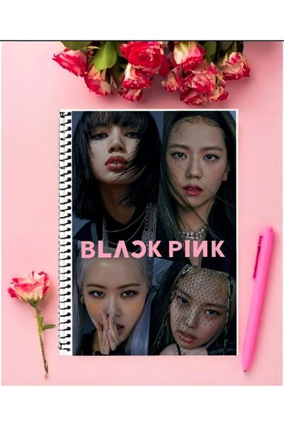 FBN STORE Black Pink Notebook 1 Piece Special Design A4 Size Wired Checkered Notebook 21*29 Cm