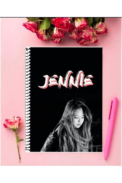 FBN STORE Black Pink Notebook 1 Piece Special Design A4 Size Wired Checkered Notebook 21*29 Cm