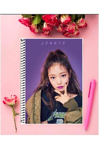 ROLLAS STORE Black Pink Notebook 1 Piece Special Design A4 Size Wired Checkered Notebook 21*29 Cm