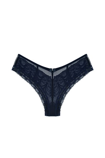 Zena Set of 5 Lace Women's Panties with Tulle on the Front and Rope Detail on the Back