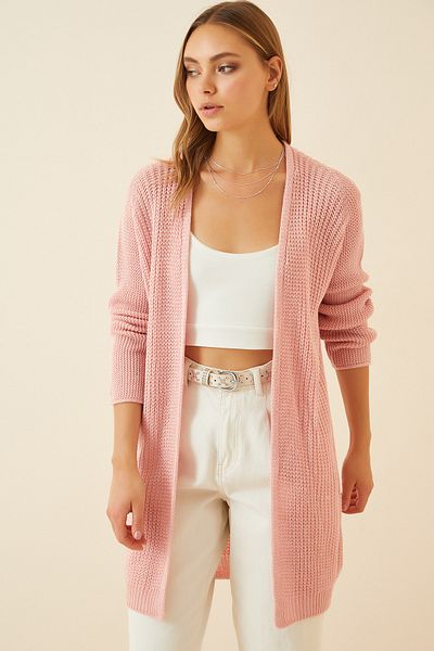 Happiness İstanbul Cardigan roz Thessaloniki Knit Basic Knit YG00095 pentru femei