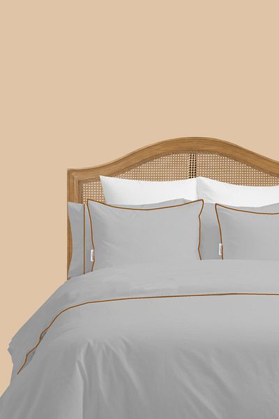 RİTMOHOME Basic / Simple 100% βαμβακερό σετ κρεβατιού με κανέλα σειράς ξενοδοχείου διπλό γκρι σετ κρεβατιού