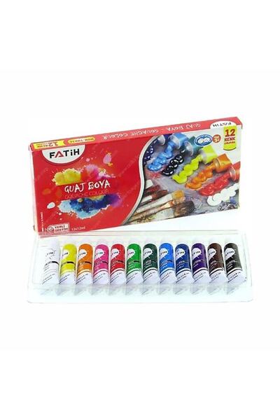 Fatih 12 Renk Guaj Boya Tüp 12 ml