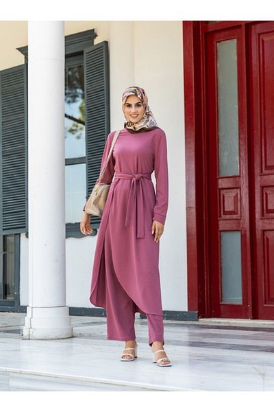 Ecesun Tunic & Trousers Double Set Dried Rose