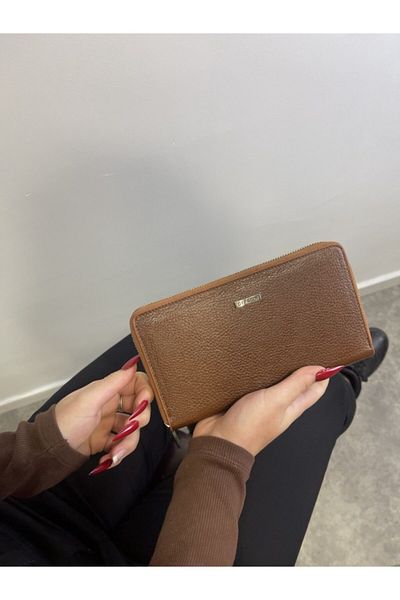 DERKON Πορτοφόλι Unisex από γνήσιο δέρμα με θήκη τηλεφώνου και στυλό