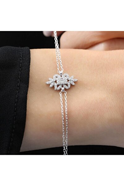 Mia Vento Pırlanta Montür Baget Masalı Gümüş Bileklik