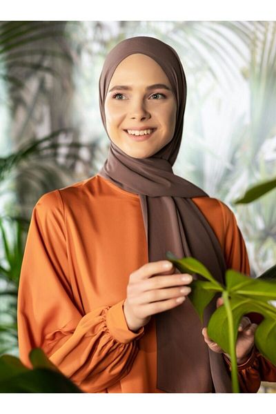 Tuva Şal Chiffon Shawl - Soft Mink -
