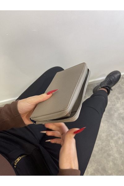 DERKON Genuine Leather Unisex Wallet with Phone and Pen Compartment