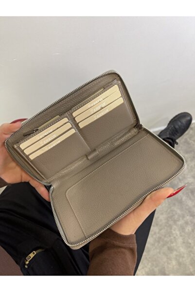 DERKON Πορτοφόλι Unisex από γνήσιο δέρμα με θήκη τηλεφώνου και στυλό