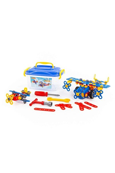 Polesie Toy Inventor Design Parts 2 Airplane 186 Pieces in One Lego Box