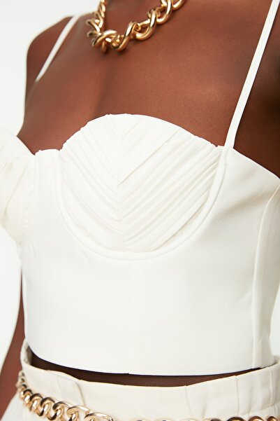 Trendyol Collection Ткане бюст'є на підкладці з кропу екрю TPRSS21BS0008